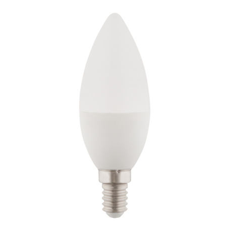 LED žárovka, hliník, plast opál bílý, tvar svíčky, stmívatelná, Ø3,7cm, V:10,7cm, 1xE14 LED 5W 230V, 470lm, 4000K