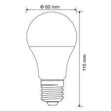 LED žárovka, bílá, Ø6cm, V:11 cm, 1xE27 LED 11W 230V, 1055lm, 4000K