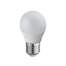 LED žárovka, hliník, plast opal bílý, ILLU, stmívatelná, Ø4,7cm, V:8,8cm, 1xE27 ILLU 5W 230V, 470lm, 3000K.