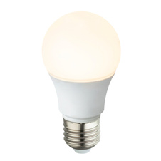 LED žárovka, hliník bílý, polykarbonát, plast bílý, Ø6cm, V:10,5cm, 1xE27 LED 7W 230V, 620lm, 3000K.