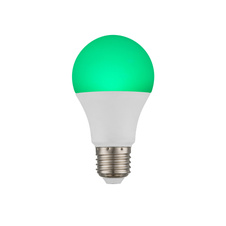 LED žárovka, hliník, polykarbonát bílý, plast bílý, AGL, stmívatelná, dálkové ovládání, změna barvy světla, fixace barev, Ø6cm, V:11,5cm, 1xE27 RGBW 5W 230V, 470lm, 2700K.