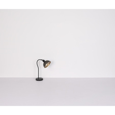 Závěsné svítidlo, kov černý matný, kov zlatý, kabel PVC černý, nastavitelná výška, Ø360 mm, V:1200mm, bez žárovek 1xE27, max. 60W 230V