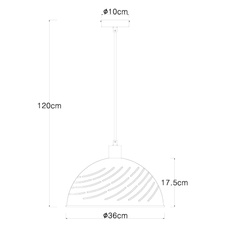 Závěsné svítidlo, kov černý matný, kov zlatý, kabel PVC černý, nastavitelná výška, Ø360 mm, V:1200mm, bez žárovek 1xE27, max. 60W 230V