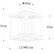 Stropní svítidlo kov černý matný, skleněné krystaly kouřové barvy, DxŠxV:170x170x210mm, bez žárovky 1x E27 40W 230V