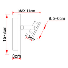 Nástěnné svítidlo, kov černý matný, dřevo tmavě hnědé, sklo satinované, čiré, ŠxV:80x150mm, H:110mm, včetně LED 5W 230V, zdroj 460lm, výstup 390lm, 3000K