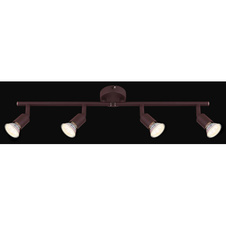 Stropní svítidlo, kov imitace rzi, otočná, nastavitelná ramena, DxV: 58x17cm, včetně žárovek 4xGU10 LED 3W 230V, 250lm, 3000K.
