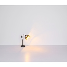 Závěsné svítidlo, kov černý matný, kov zlatý, kabel PVC černý, nastavitelná výška, Ø360 mm, V:1200mm, bez žárovek 1xE27, max. 60W 230V