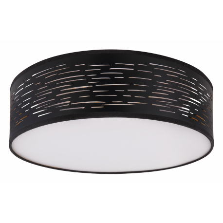 Stropní svítidlo, kov černý, plast černý a zlatý, 3 kroky svícení pomocí nástěnného vypínače, Ø38cm, V:13cm, včetně 1xLED 20W 230V, 1180lm, změna barvy světla 3000-4000-6000K
