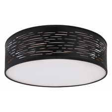 Stropní svítidlo, kov černý, plast černý a zlatý, 3 kroky svícení pomocí nástěnného vypínače, Ø38cm, V:13cm, včetně 1xLED 20W 230V, 1180lm, změna barvy světla 3000-4000-6000K