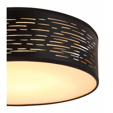 Stropní svítidlo, kov černý, plast černý a zlatý, 3 kroky svícení pomocí nástěnného vypínače, Ø38cm, V:13cm, včetně 1xLED 20W 230V, 1180lm, změna barvy světla 3000-4000-6000K
