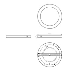 Stropní svítidlo, plast bílý, plast bílý, změna barvy světla vypínačem v zadní části světla, fixace barev, Ø22cm, V:2cm, včetně 1xLED 18W 230V, 1800lm zdroj, 1500 lm výstup, změna barvy světla 3000-4000-6500K