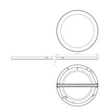 Stropní svítidlo, plast bílý, plast bílý, změna barvy světla vypínačem v zadní části světla, fixace barev, Ø30cm, V:2cm, včetně 1xLED 24W 230V, 2200 lm zdroj, 1900lm výstup, změna barvy světla 3000-4000-6500K