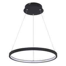 Závěsné svítidlo, kov černý matný, plast opál, Ø39cm, V:120cm, včetně 1xLED 19W 230V, zdroj 2600lm, výstup 900lm, 3000K