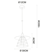 Závěsné svítidlo, kov bronzový, kov černý, Ø30cm V:150cm, bez žárovky 1xE27, max. 60W 230V.