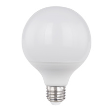 LED žárovka, stříbrná, plast opál, Ø9,5cm, V:13,8cm, 1xE27 LED 13W 230V, 1200lm, 3000K.