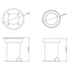 Venkovní svítidlo, nerezová ocel, sklo průhledné, zatížitelnost až 2000 kg, IP65, Ø11cm, V:11,5cm, Ø výřezu 93mm, bez žárovky 1xGU10, max. 15W 230V.