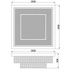 Stropní svítidlo, kov chrom, akryl, plast, křišťálový efekt, DxŠxV: 28x28x9cm, včetně 1xLED 16W 230V, 1410lm, 4000K.
