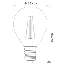 LED žárovka, nikl matný, sklo průhledné, ILLU, 2ks v balení, Ø4,5cm, V:7,8cm, 2xE14 ILLU 4W 230V, 400lm, 3000K.