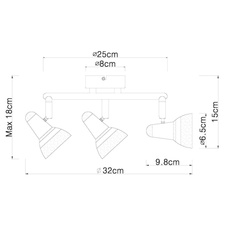 Stropní svítidlo, kov, chrom, plast, chrom, skleněné křišťály čiré, Ø25cm, V:17cm, včetně 3xLED 4W 230V, 200lm, 3000K.