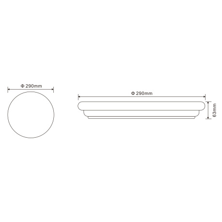Stropní svítidlo, kov bílý, akryl opál, Ø29cm, V:6cm, včetně 1xLED 20W 230V, 1600lm, 3000K.