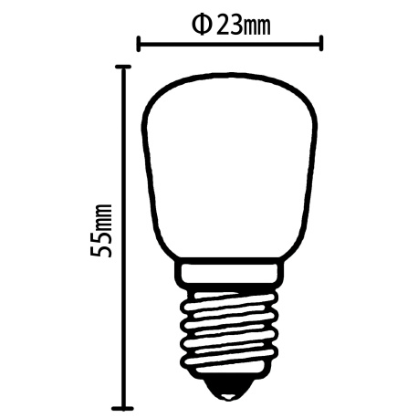 Žárovka, stříbrný kov, průhledné sklo, použití do 300 ° C, Ø2,5cm, V:5,5cm, 1xE14 15W 230V 70lm