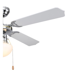 Stropní ventilátor, chrom, MDF, černá a bílá, 3 rychlosti, tahový vypínač, motor 50W, Ø107cm, V:42cm, bez žárovky 1xE27, max. 60W 230V