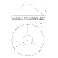 Závěsné svítidlo, kov bílý, akryl s bublinami, Ø60cm, V:120cm, včetně 1xLED 36W 230V, 2600lm, 4000K