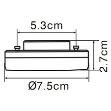 LED žárovka, plast bílý, plast satinovaný, Ø7,5cm, V:2,7cm, 1xGX53 LED 7W 230V, 600lm, 3000K