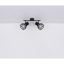 Nástěnné svítidlo, kov černý, kov černý, DxŠxV: 30x13x23cm, bez žárovek, 2xE27, max. 40W 230V