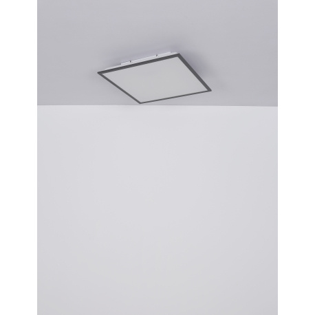 Stropní svítidlo, hliník bílý, grafit, akryl opál, DxŠxV: 45x45x8cm, včetně 1xLED 24W 230V, 1500lm, 3000K