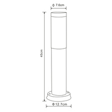 Venkovní svítidlo, nerez, antracit, plast opál, IP44, Ø13cm, V:45cm, bez žárovky 1xE27, max. 60W 230V