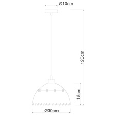 Závěsné svítidlo, kov černý matný, textil béžový, konopné lano, Ø30cm, V:120cm, bez žárovky 1xE27, max. 60W 230V