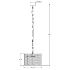 Závěsné svítidlo, kov černý matný, konopné lano hnědé, černý řetěz, Ø31cm, V:120cm, bez žárovky 1xE27, max. 60W 230V