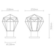 Venkovní svítidlo, nerez ocel černá, kov černý, plast průhledný, IP44, Ø26cm, V:32cm, bez žárovky 1xE27 LED, max. 15W 230V