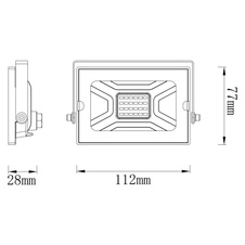 Venkovní svítidlo, hliník, průhledné sklo, možnost náklonu, IP65, ŠxV: 11x8cm, H:6cm, včetně 1xLED 20W 230V, 1900 zdroj, 1800lm výstup, 6000K