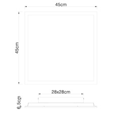 Stropní svítidlo, hliník, imitace dřeva, plast opál, DxŠxV: 450x450x65 včetně 1xLED 24W 230V, zdroj 2100lm, výstup 1500lm, 3000K