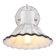 Nástěnné svítidlo, bílý kov, bílé dřevo, keramika bílá a černá, ŠxV: 17x17cm, H:22cm, bez žárovek 1xE27, max. 40W 230V