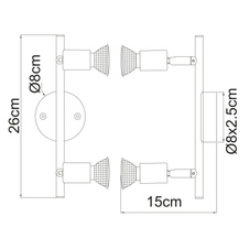 Nástěnné svítidlo, kov, bílá, otočné, včetně LED 10706, DxV: 26x15cm, včetně žárovek 2xGU10 LED 3W 230V, 250lm, 3000K.