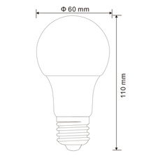 LED žárovka, sklo opál, AGL, stmívatelná, Ø60, V: 108, 1xE27 10W 230V, 810lm, 4000K