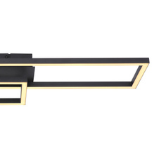 Stropní svítidlo, kov černý, plast opál bílý, DxŠxV: 71x23x8cm, včetně 1xLED 24W 230V, 2800lm zdroj, 1200lm výstup, 3000K