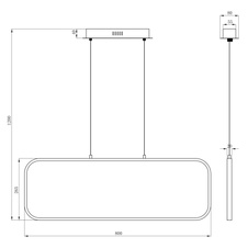 Závěsné svítidlo, kov nikl, plast opál, DxŠxV: 80x27x120cm, včetně 1xLED 24W 230V, 2770lm zdroj, 1400lm výstup, 3000K