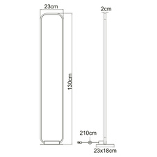 Stojací svítidlo, kov černý, plast opál, kabel 180cm, vypínač, DxŠxV: 23x18x130cm, včetně 1xLED 28W 230V, 3320lm zdroj, 1080lm výstup, 3000K