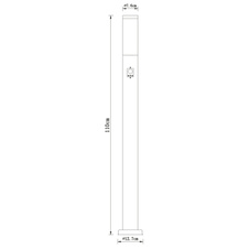 Venkovní svítidlo, ocel ve vzhledu dřeva, plast opál, IP44, senzor 90°, dosah 2-8m, Ø13cm, V:110cm, bez žárovky 1xE27, max. 15W 230V