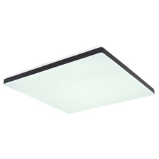 Stropní svítidlo, kov bílý, plast černý, akryl, kompatibilní s Google Assistant a Alexa, paměť.funkce, noční světlo, třpytivý efekt, stmívatelné, dál.ovládání, DxŠxV: 49x49x6cm, LED 24W 230V, 2400lm zdroj, 1300lm výstup, změna barvy světla 2700-6000K