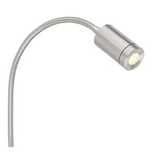 Nástěnné svítidlo, kov nikl, plast černý, Flexo, vypínač, ŠxV: 9x50cm, H:35cm, včetně 1xLED 3W 230V, 180lm výstup, 3000K