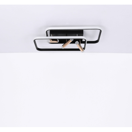 Závěsné svítidlo, kov, hliník černý, kov zlatý, akryl opál, paměťová funkce, noční světlo, stmívatelné, dálkové ovládání, fixace barvy, DxŠxV: 102x46x150cm, LED 55W 230V, 7400lm zdroj, 2300lm výstup, změna barvy svetla 2700-6000K