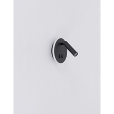 Nástěnné svítidlo, kov, bílá, akryl opál, 2 vypínače samostatně zapínatelné, Ø15cm, H:15cm, včetně 1xLED 6W 230V, 770lm zdroj, 333lm výstup, 3000K, 1xLED 1W 230V, 116lm zdroj, 114lm výstup, 3000K