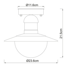 Venkovní svítidlo, hliník v barvě imitující rez, plast průhledný, IP44, Ø24cm, V:22cm, bez žárovky 1xE27, max. LED 15W 230V