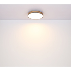 Stropní svítidlo, kov grafit, MDF vzhled dřeva, plast bílý, Ø:45cm, V:9cm, včetně LED 24W 230V, 3200lm zdroj, 1800lm výstup, 3000K
