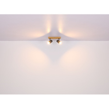 Stropní svítidlo, kov bílý, chromový, DxŠxV: 56x6x12cm, bez žárovek 4xGU10, max. 35W 230V